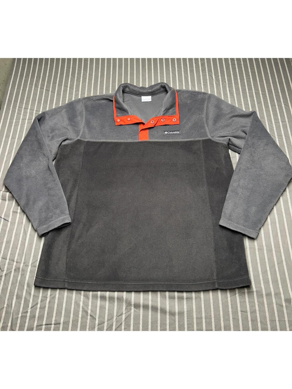 Columbia Long Sleeve 1/4 Button Pullover Sweater Men's Size XL Gray
